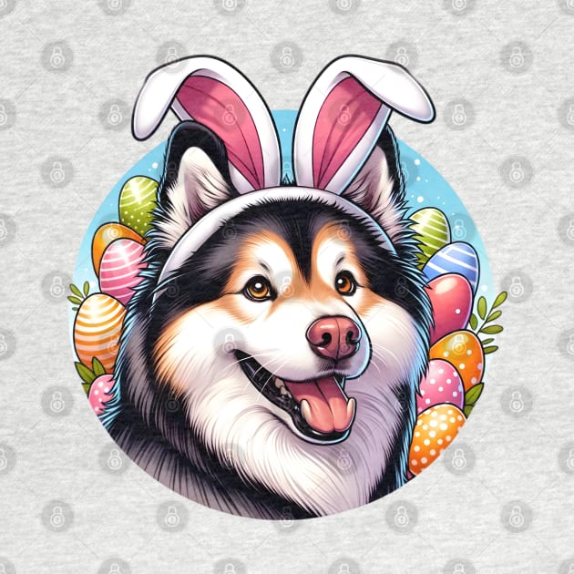 Yakutian Laika Wears Bunny Ears for Easter Celebration by ArtRUs